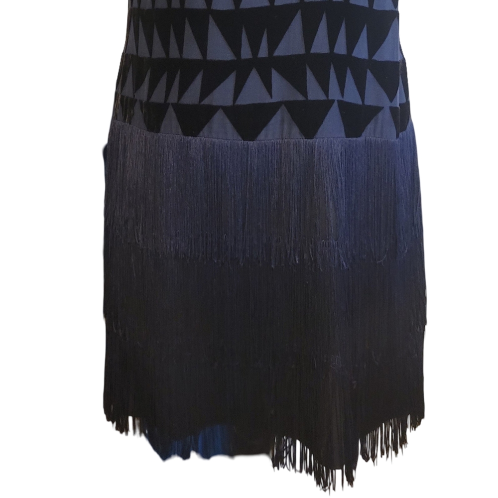 Muse Black Fringe Elegant Flapper Girl Dress - Picture 7 of 15